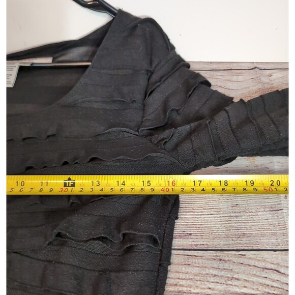 Max Studio Women's LARGE Sheath Dress Black Tiered Ruffle Layers Whimsygoth - Picture 5 of 12